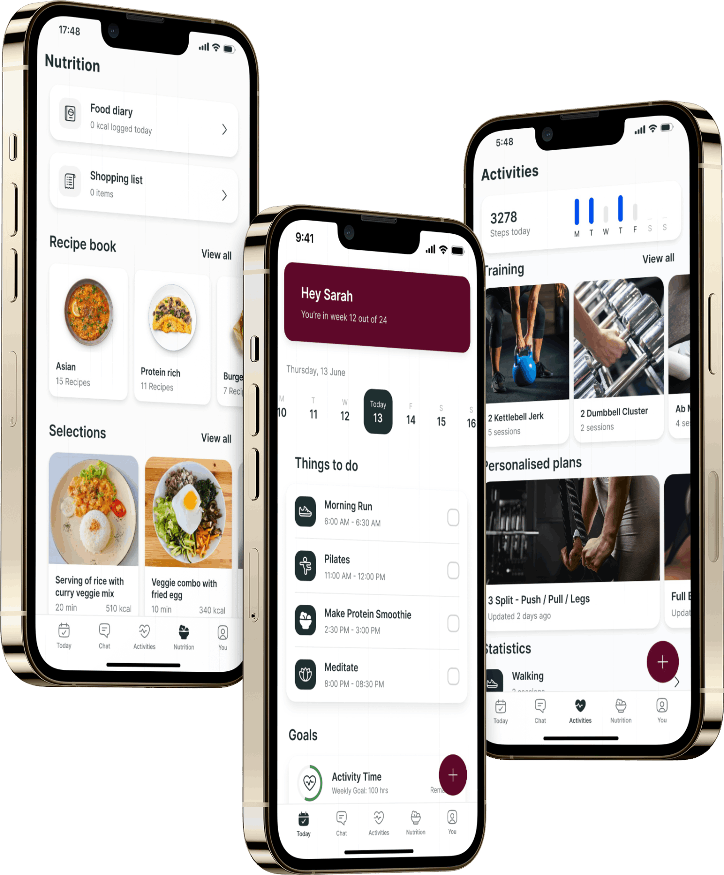 A mockup of the coaching app showcasing the features.